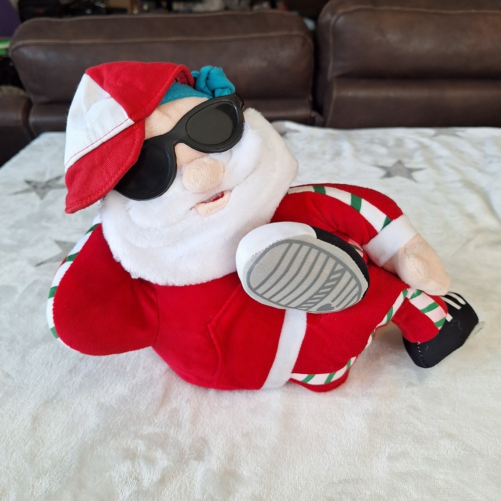 Gemmy Santa Hip Hop Break Dance with Sunglasses Musical Animated Christmas